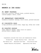 Load image into Gallery viewer, SUNDAY BRUNCH AT 206 ALDER | 02.18